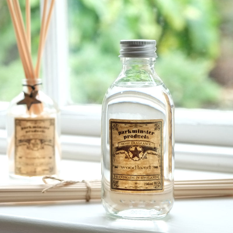 Woodland scented Reed Diffuser Refill 200ml 6.6fl oz By Parkminster Home Fragrance Company Cornwall